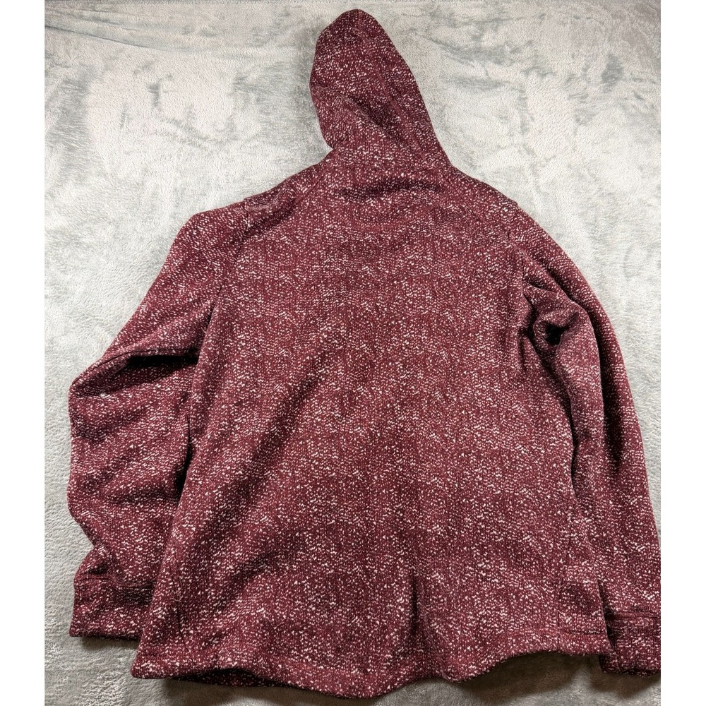 Iceburg Outerwear Fleece Zip Hoodie Jacket Mens L Maroon Speckled Full Zip - Picture 7 of 7